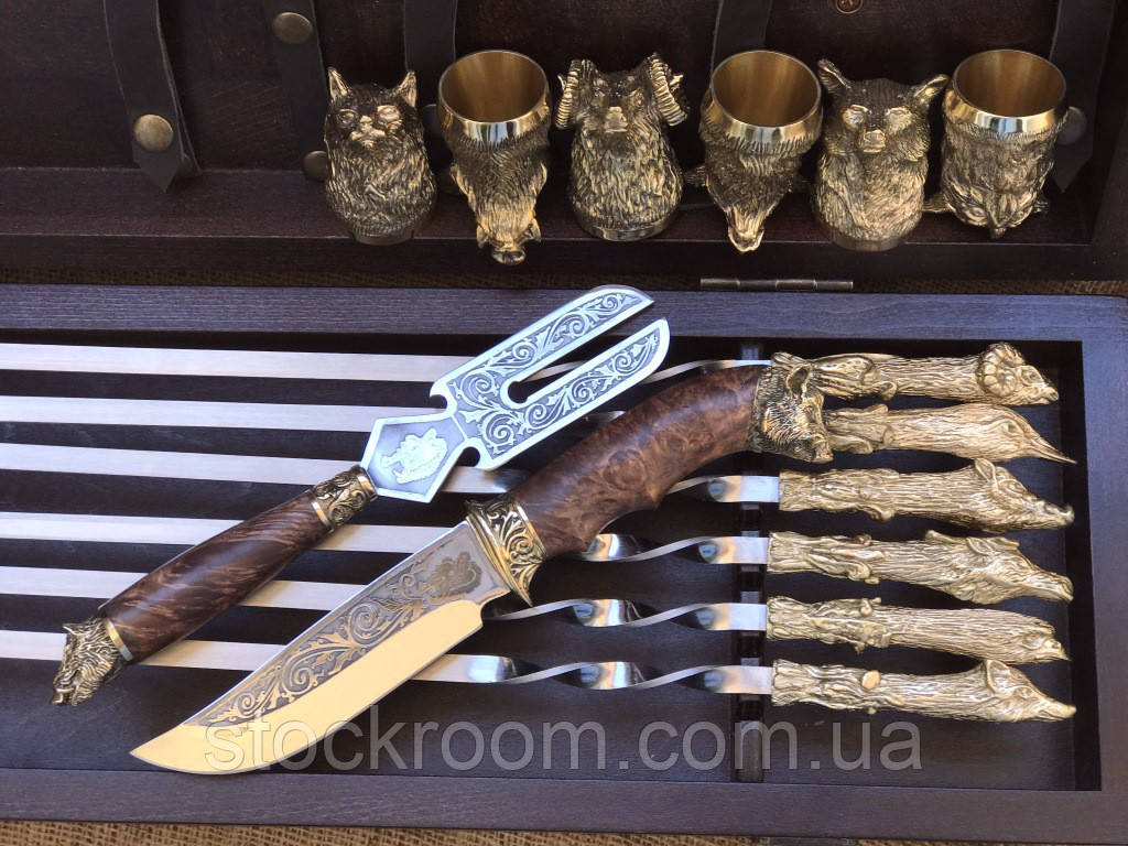 Набір шампурів з бронзовими чарками Люкс Nb Art (47330078)
