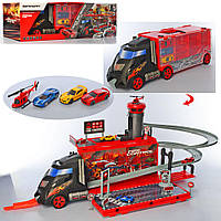 Игровой набор гараж S8610C Автовоз Пожарный трейлер контейнер-гараж транспорт
