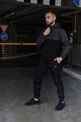 Спортивний костюм Nike чоловічий Найк сірий чорний + Барсетка в Подарунок, фото 2