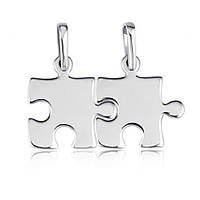 Серебряная подвеска, кулон для влюбленных, пазл