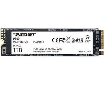 Накопитель SSD 1TB Patriot P300 M.2 2280 PCIe NVMe 3.0 x4 TLC (P300P1TBM28)