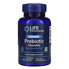 Жувальні пребіотики Life Extension, Florassist "Prebiotic Chewable" зі смаком полуниці (60 таблеток)