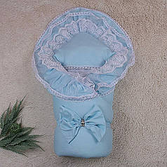 Зимовий конверт на виписку Чарівність аквамарин