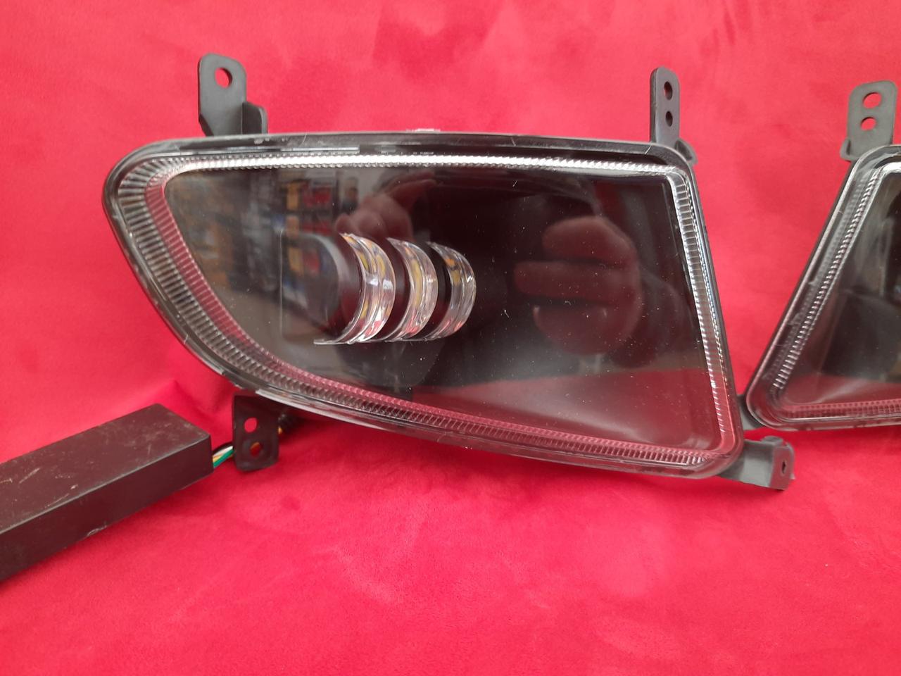 Протитуманні фари для ВАЗ 2170 Пріора 2 SE діодні з лінзою (чорни), фото 1