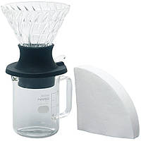 Набір для приготування кави Hario: Імерсійний пуровер з клапаном, фільтри 40 шт, графін