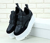 Женские кроссовки Stella MC MCCARTNEY Eclypse Platform Sneakers черные. Кроссы на платформе для девушек.