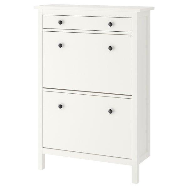 HEMNES ХЕМНЕС, Шафа для взуття із 2 відділеннями, білий89х127 см