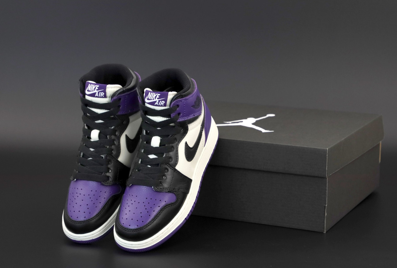 Женские кроссовки Nike Air Jordan.black/Violet. ТОП Реплика ААА класса.