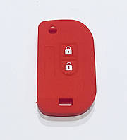 Силіконовий чохол на тюнінговий викидний ключ Nissan 2 кнопки червоний