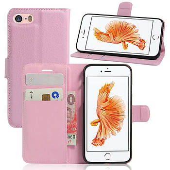Чохол-книжка Litchie Wallet для Apple iPhone 5 / 5S / SE Pink