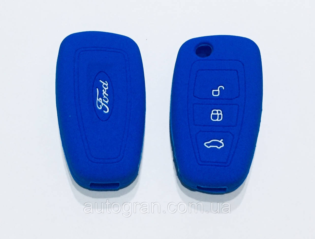 Силіконовий чохол на викидний ключ Ford Focus Mondeo Kuga C-max S-max синій