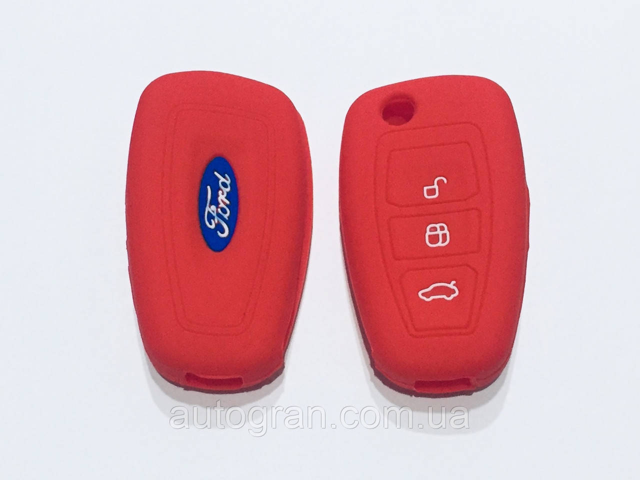 Силіконовий чохол на викидний ключ Ford Focus Mondeo Kuga C-max S-max червоний