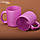 Чашка для сублімації (скляна) гліттер рожева, фото 3