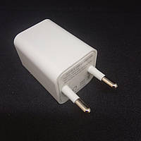 Зарядное устройство USB для телефона на 2 порта входа сетевой адаптер220 V Кубик Блочок белый (Живые Фото)