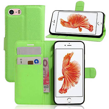 Чехол-книжка Litchie Wallet для Apple iPhone 5 / 5S / SE Green