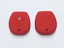 Силіконовий чохол на штатний ключ Nissan Almera Note Micra Primera Tiida 2 кнопки червоний