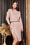 Плаття жіноче стильне напівприталене бежевий PS-XL, фото 3