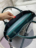 Жіноча комбінована сумка шкірозамінника/натуральна замша, фото 4
