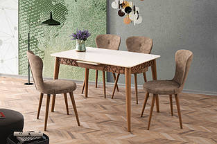 Комплект обідніх меблів стіл — 120+30 + 4 стільці, Lider