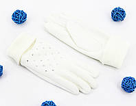 Перчатки детские зимние M&JJ на флисовой подкладке Размер L белый 0119-7