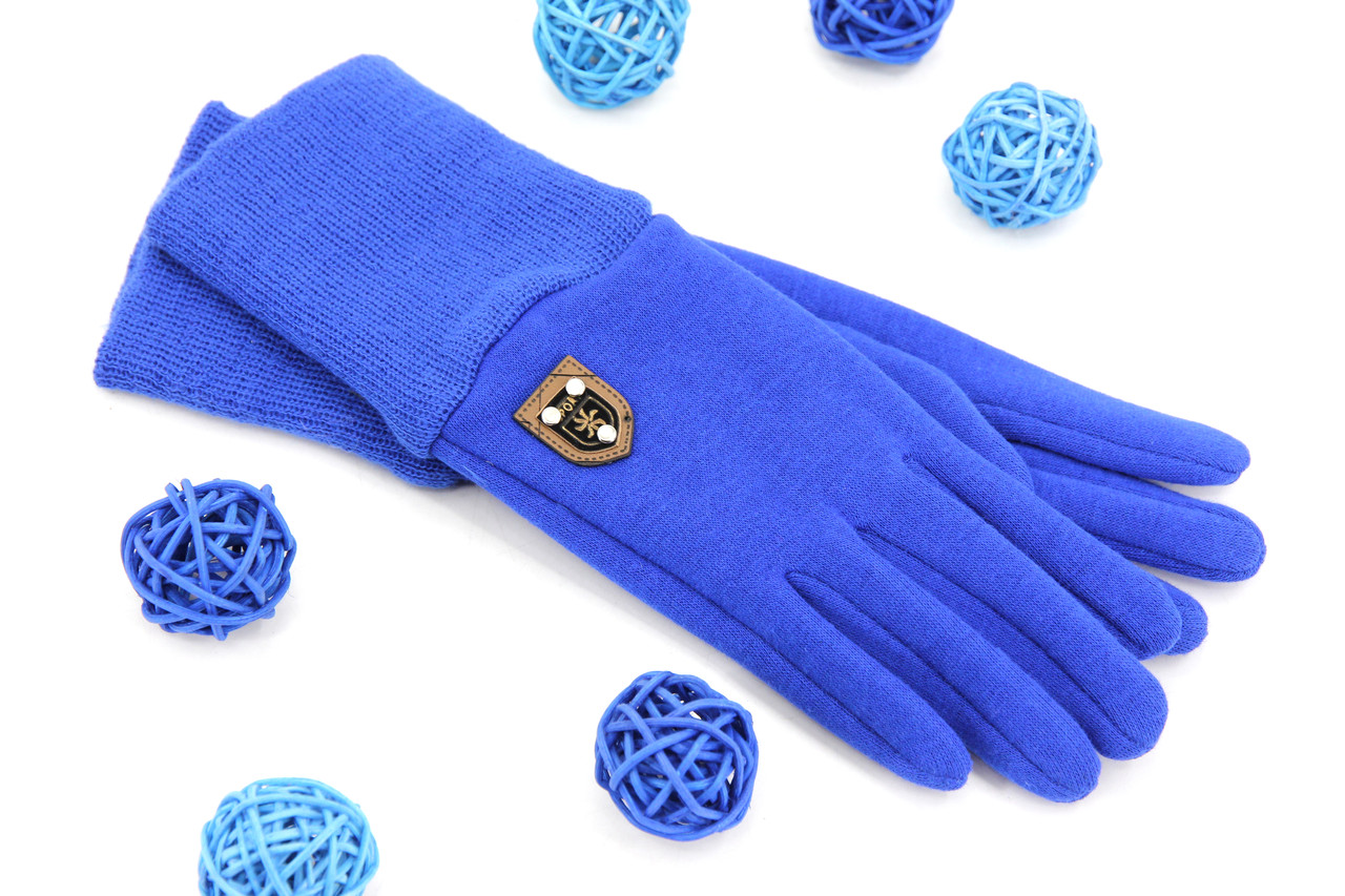 Рукавички дитячі зимові M&JJ на флісовій підкладці Розмір L яскраво-синій 0127-4, фото 1