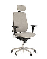 Кресло офисное Absolute R HR black механизм ES крестовина AL70 ткань серая (Новый Стиль ТМ)