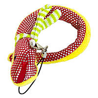 Брелок мягкая Змея с шарфиком, красно-желтая