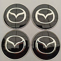 Наклейка опукла на ковпачок диска Mazda 65 мм чорна