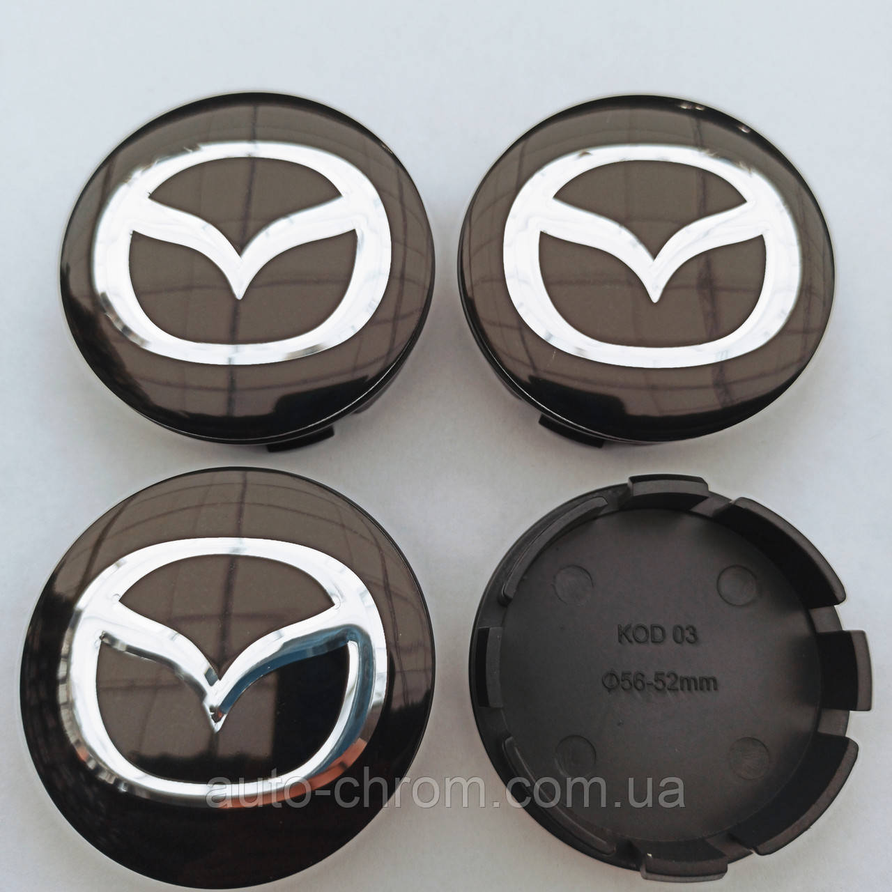 Ковпачки в диски Mazda 52-56 мм чорні, фото 1