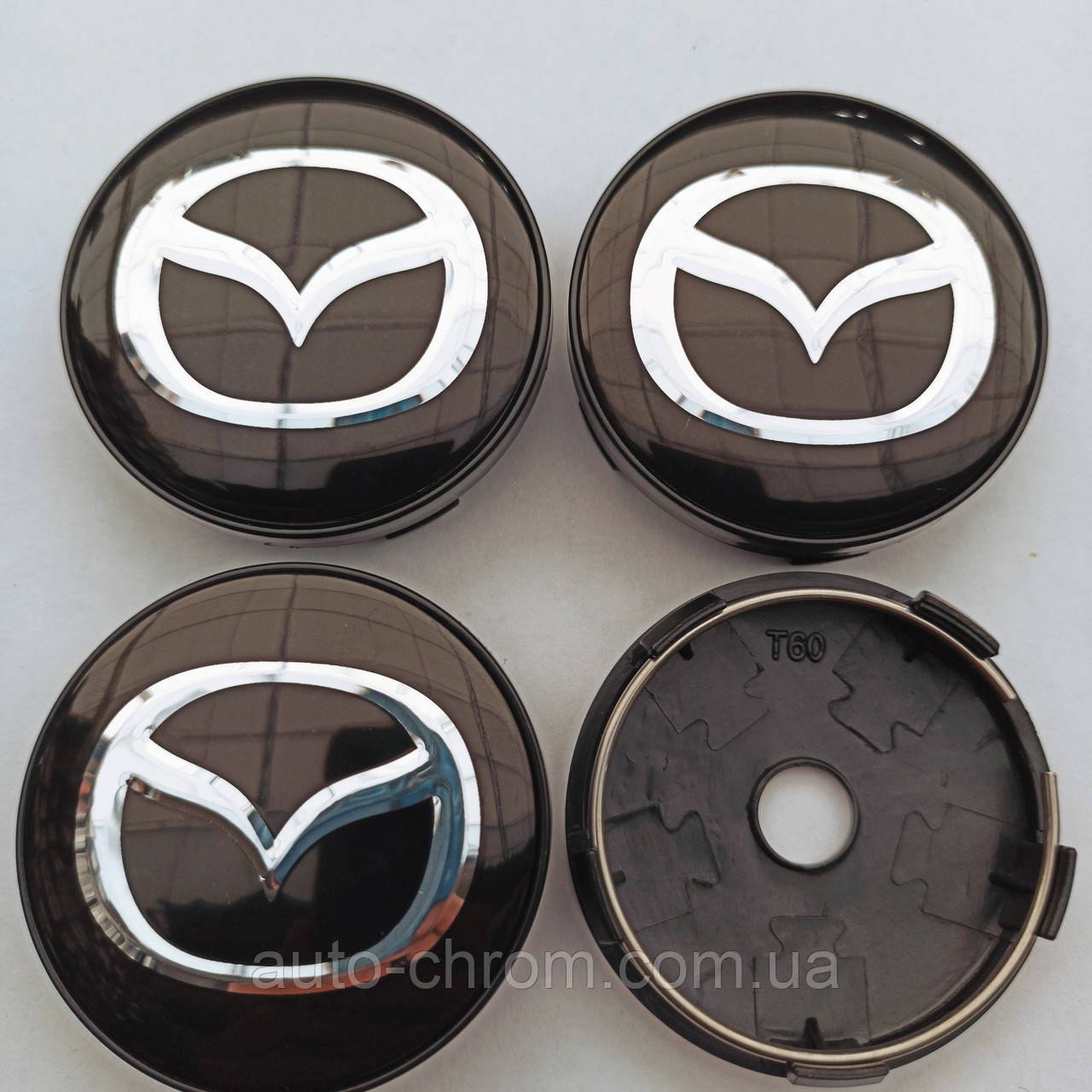 Ковпачки в диски Mazda 56-60 мм чорні, фото 1