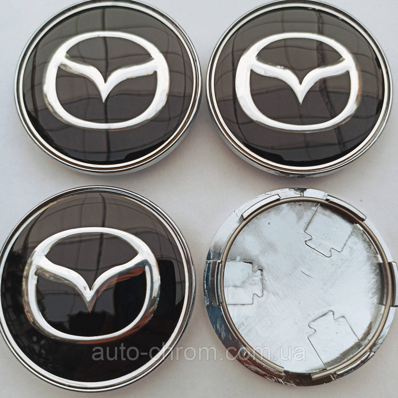 Ковпачки в диски Mazda 62-68 мм чорні, фото 1
