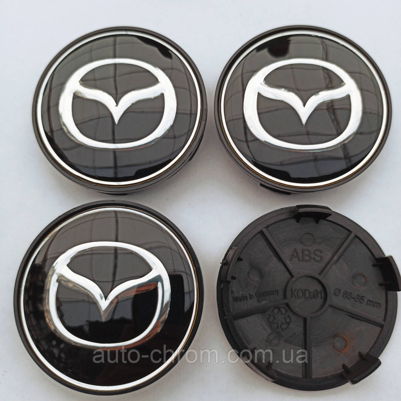 Ковпачки в диски Mazda 65-68 мм чорні, фото 1