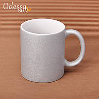 Чашка для сублімації матова ГЛІТТЕР (срібло)