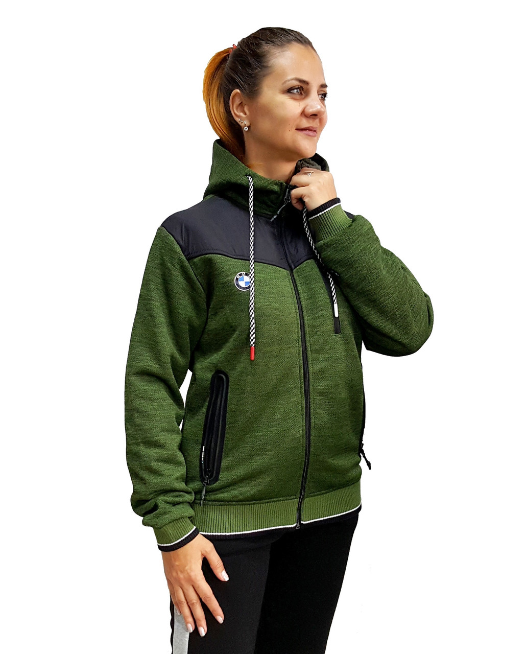 Жіноча трикотажна куртка-кофта на хутрі Puma Thumbnail 1 of BMW,оригінал