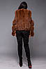 Шкіряна куртка косуха з натуральним хутром фінського песцю, фото 6