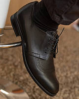 Чёрные классические туфли мужские из натуральной кожи