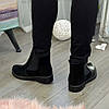 Черевики жіночі на низькому ходу, натуральна замша та шкіра "пітон", фото 3