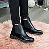Черевики жіночі на низькому ходу, натуральна замша та шкіра "пітон", фото 5