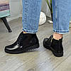 Черевики жіночі чорні на шнурівці, натуральна шкіра "пітон", фото 3