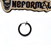 Серьга-обманка, 13 мм, черная (фейк пирсинг носа/уха) (01613)