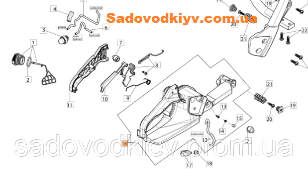 Паливний бак з ручкою для бензопили Oleo-Mac GS 45 (50180092R)