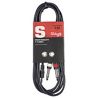 Кабель Stagg SYC3/MPSB2P E - 2x TS 6,3 mono (джеки) - TRS 3,5 (миниджек) 3 м