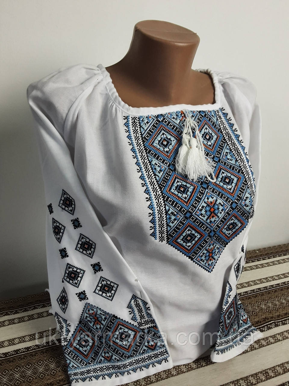 Вишита жіноча сорочка "Бренда" синя, фото 1