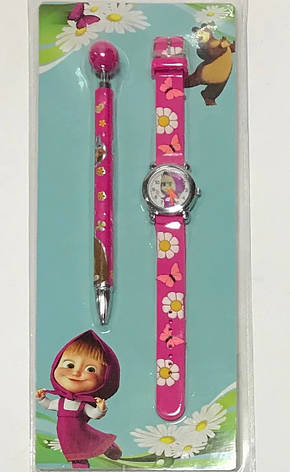 Годинник дитячий наручний NoMA-1949 Маша + ручка, фото 2