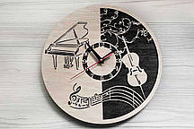 Дизайнерський настінний дерев'яний годинник Music