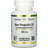 Концентрированный экстракт прополиса California GOLD Nutrition "Bee Propolis 2X" 500 мг (90 капсул)