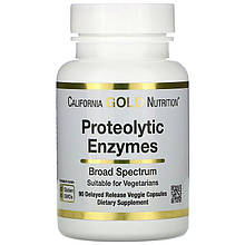 Протеолітичні ферменти California GOLD Nutrition "Proteolytic Enzymes" (90 капсул)