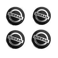 Наклейка на ковпаки NISSAN (90 мм) чорна (4 шт.)