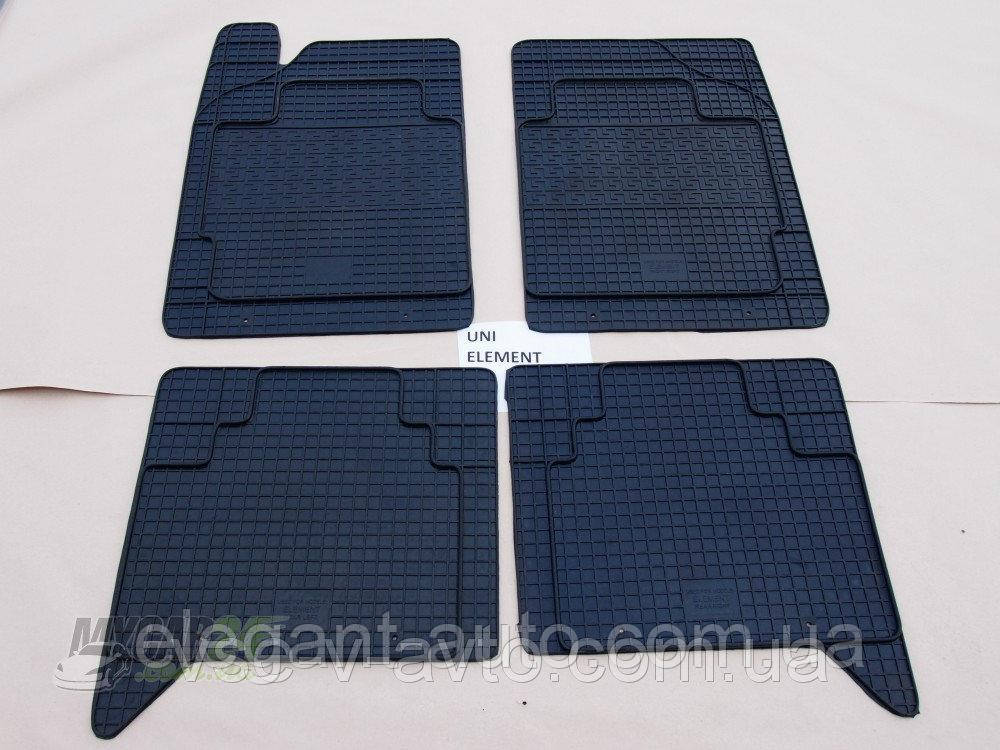 Килимки гумові (4шт ) чорні "UNI" Element" "РТІ" з педаллю широкі