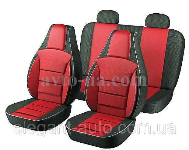 Чохлі "PILOT" 2107 тканинина чорн. + тканина червона